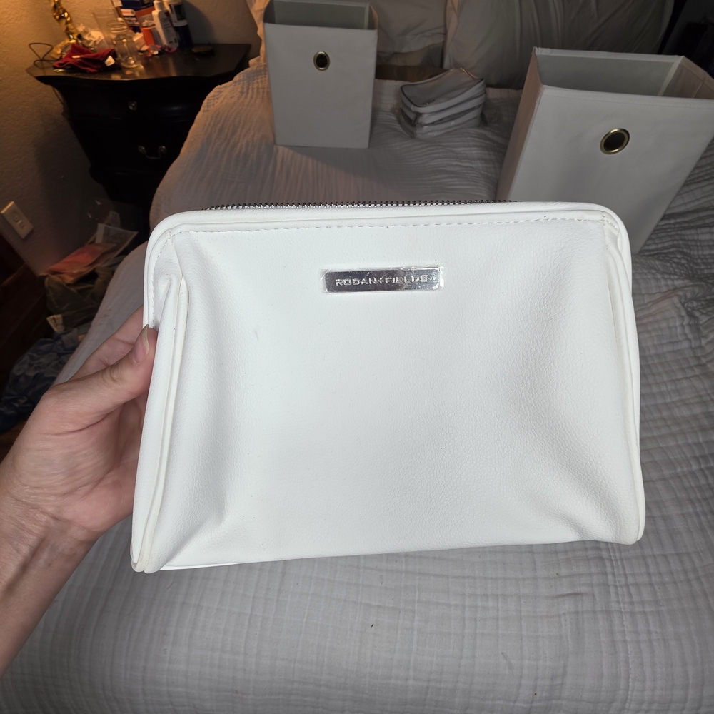 Rodan + Fields White Cosmetic Bag